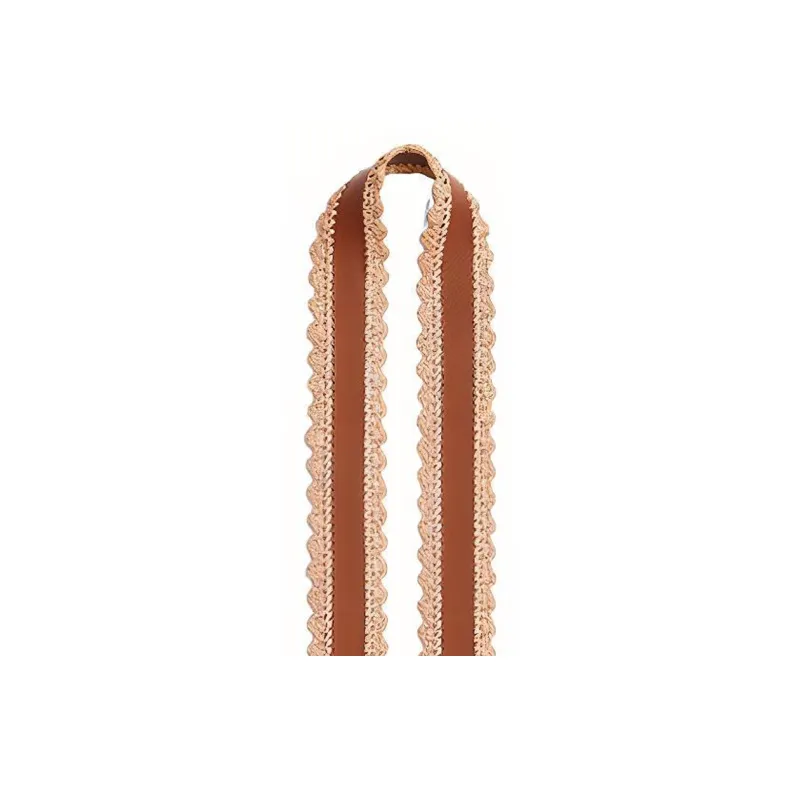 CELINE Plant Material Cow Leather Patchwork Bag Shoulder Strap Women's Natural Color/Tan-3