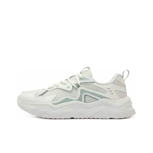 361° Cushioned Wear-Resistant Lightweight Low-Top Chunky Sneakers Women's White Green