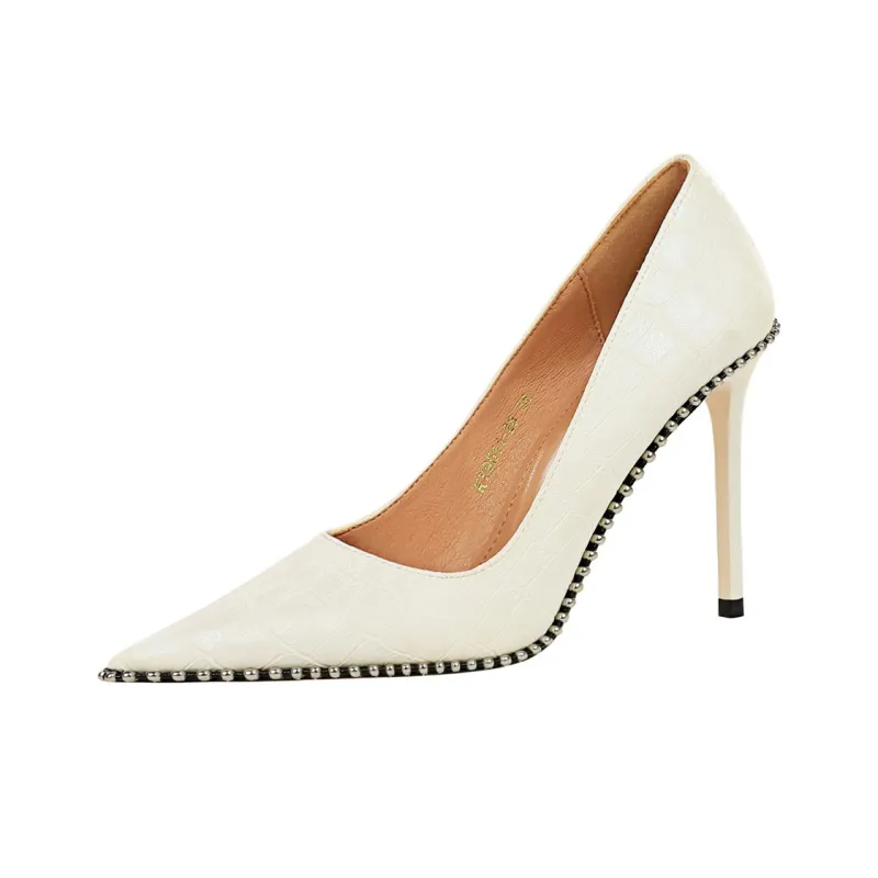 QITUMAUL Slim Heel High Heels 10.5cm Women's-4