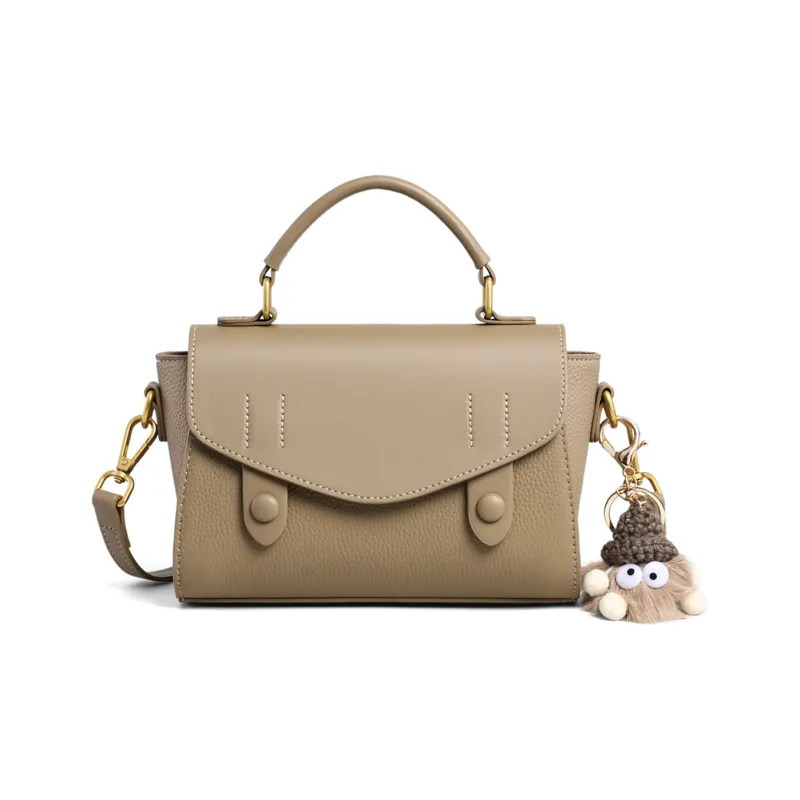 COMELY Cow Leather Shoulder Bag Crossbody Bag Handbag Regular Women's Khaki-1