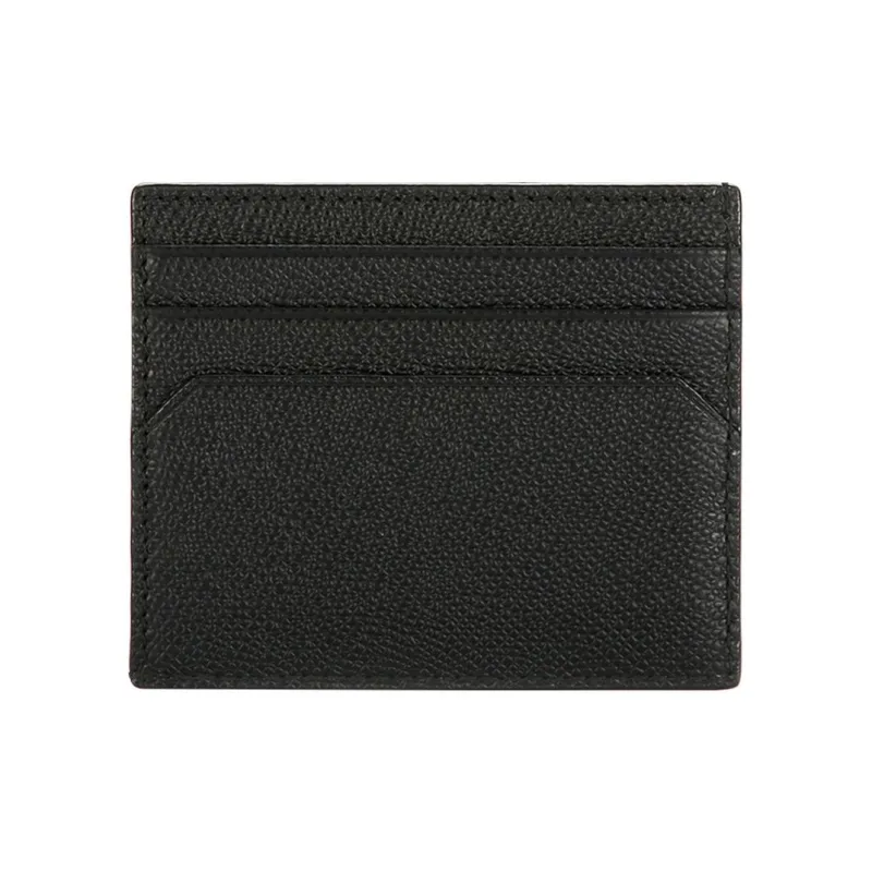 BALLY Cow Leather Card Clip Card Holder Mini Men's Black-3
