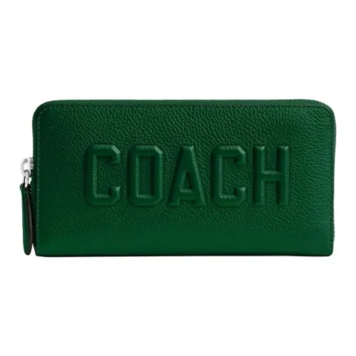 COACH Accordion Wallet Cow Leather Wallet Small Size Men's Green