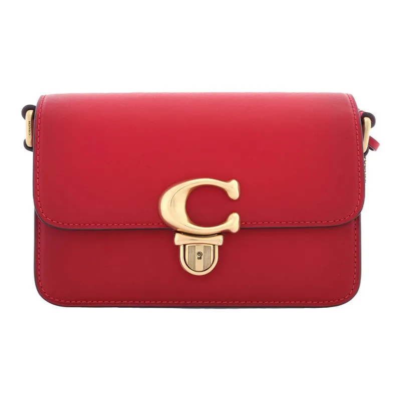 COACH Studio Glove Tanning Shoulder Bag Crossbody Bag Small Size Women's Dark Red-1