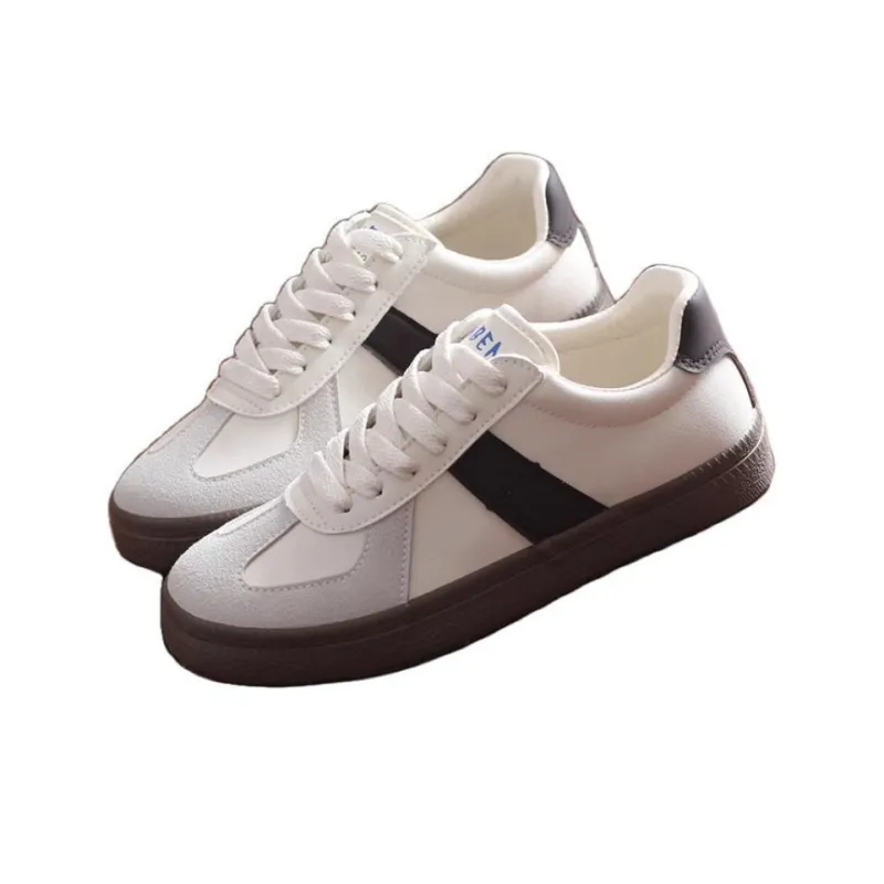 QIAODAN German Army Trainers Anti Slip Wear Resistant Low Top Skateboard Shoes Women's Blue White-2