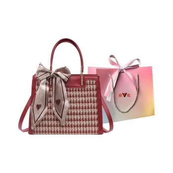 Yalu PU Handbag Women's Houndstooth/Heart