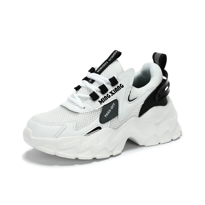 Singing Breathable Lightweight Height Increasing Low Top Chunky Sneakers Unisex-6