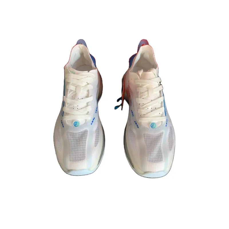 Anta Cushioning Anti Slip Wear Resistant Breathability Low Top Running Shoes Men's White Gray Blue-2