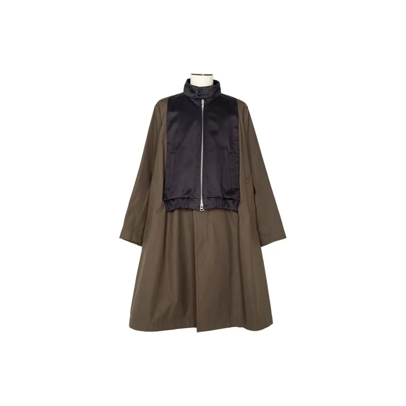 Sacai Coats Men Marine Blue Khaki-0