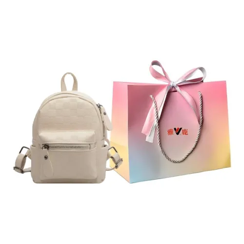 Yalu PU Backpack Regular Women's Ecru/Black/Pink
