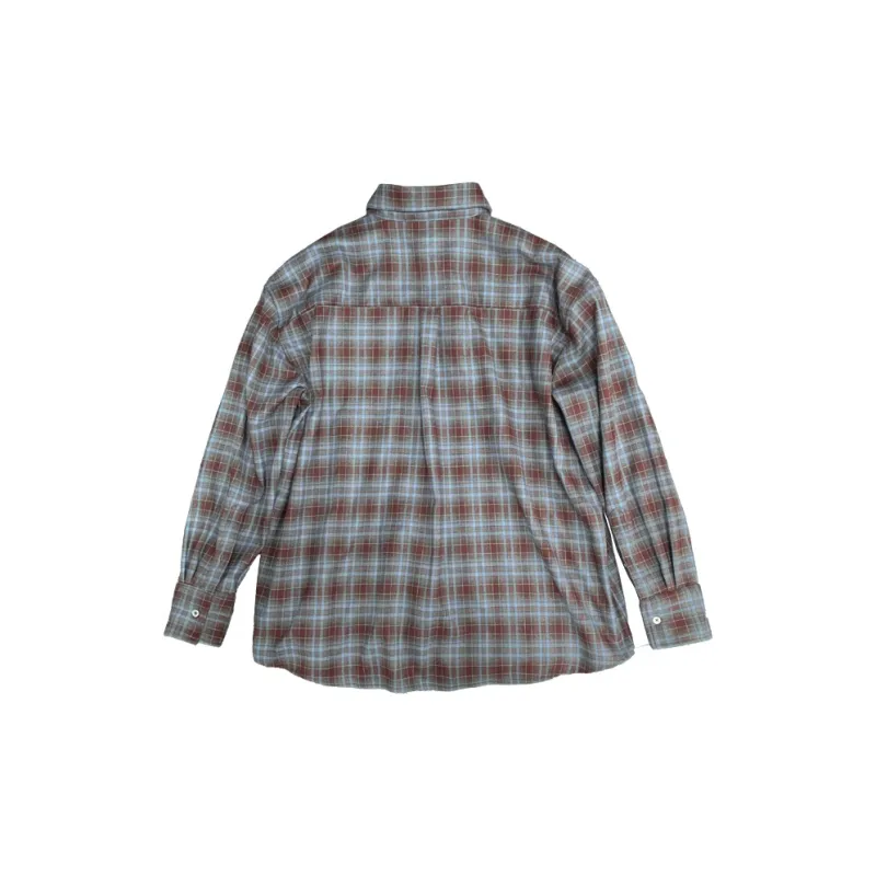 WANNA LAB SS25 Shirt Unisex Blue Brown Plaid-1