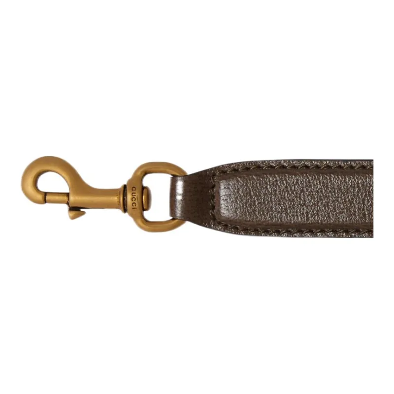 GUCCI Ophidia Leather Bag Straps Women's Brown-3