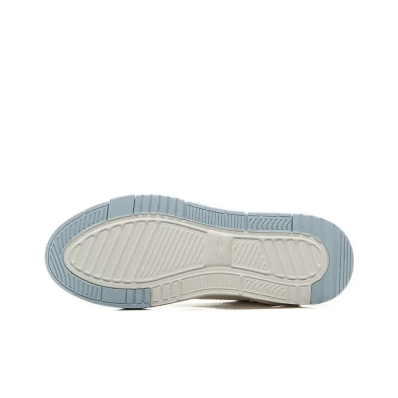 LiNing Common 80s Anti-Slip Wear-Resistant Low-Top Skateboard Shoes Women's White Blue-4