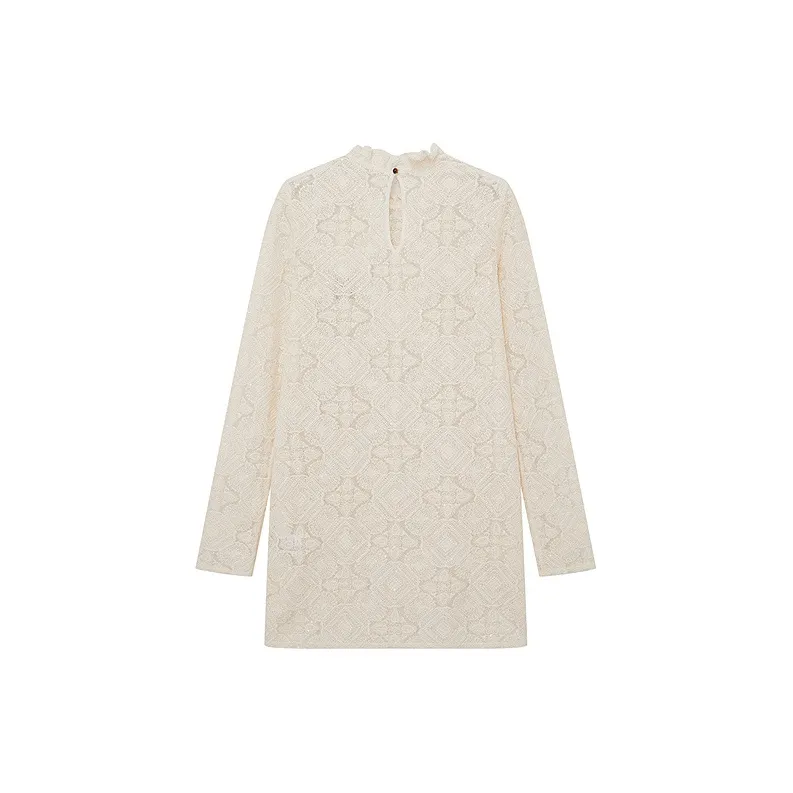 D'zzit Long Sleeved Dress Women's Ecru-1