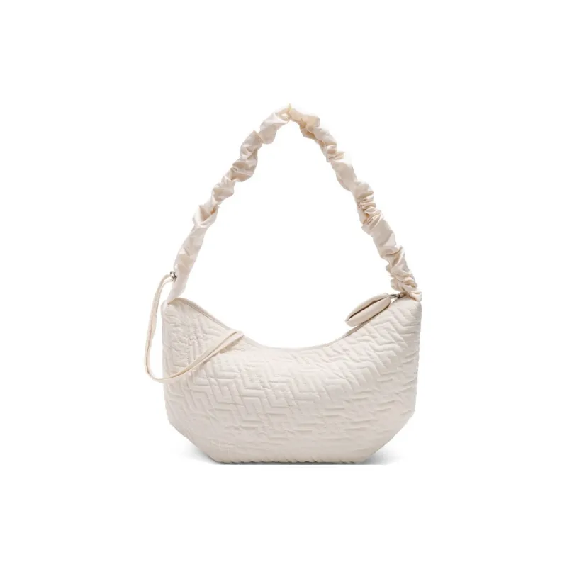 BELLE Fabric Crescent Bag Shoulder Bag Tubas Women's Black/White-4