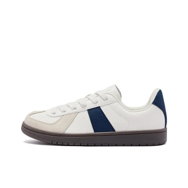 QIAODAN German Army Trainers Anti Slip Wear Resistant Low Top Skateboard Shoes Women's Blue White-0
