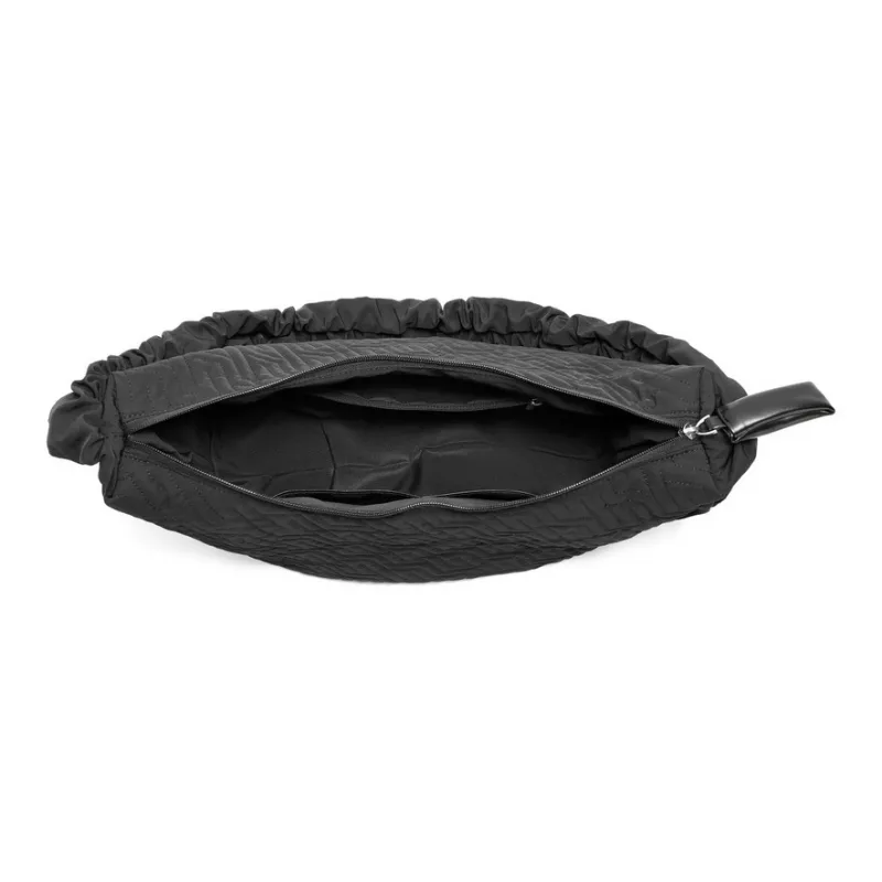 BELLE Fabric Crescent Bag Shoulder Bag Tubas Women's Black/White-2
