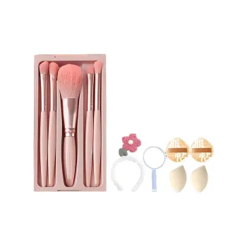 BOB Mini Mirror Makeup Brush Makeup Sponge Cotton Candy Powder Puff Makeup Tool Set Don't Eat Powder