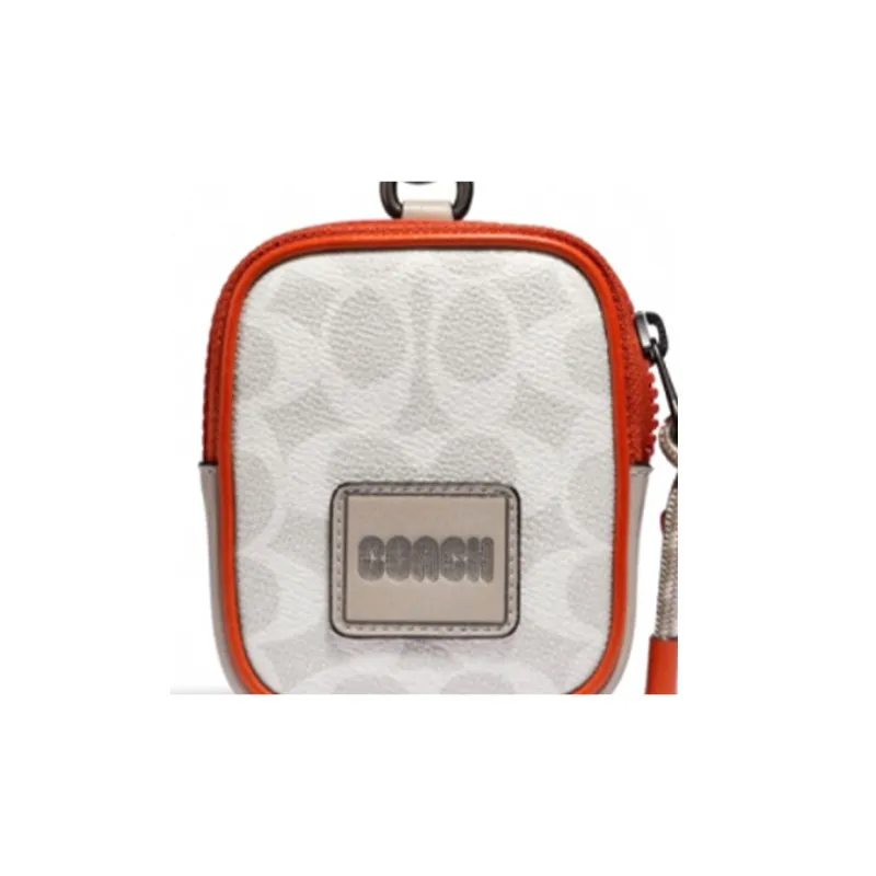 COACH Hybrid Canvas Appliques Clutch Men's Greige-2