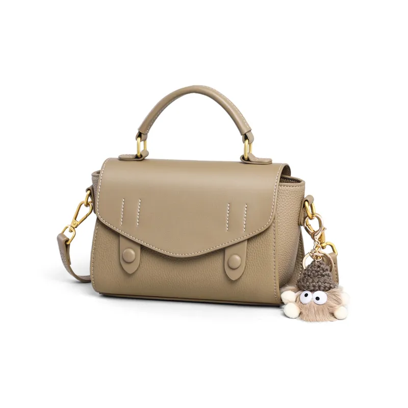 COMELY Cow Leather Shoulder Bag Crossbody Bag Handbag Regular Women's Khaki-4