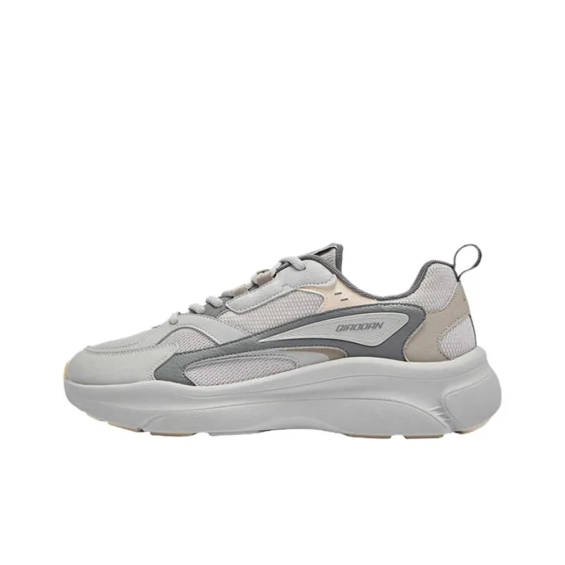 QIAODAN Get Rich Every Day Slip Resistant Coverage Lightweight Low Top Casual Shoes Men's Gray-0