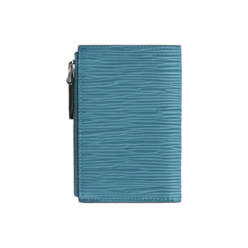 MONTBLANC Cow Leather Wallet Mini Unisex Haze Blue-2