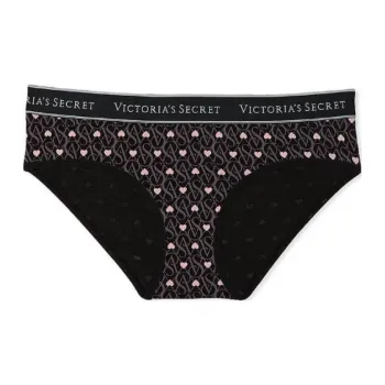 Victoria's Secret Underpants Women's 1 Pack Black Pink Heart Print