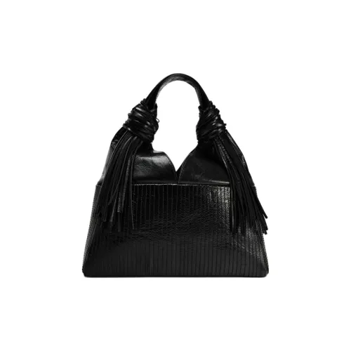 ZARA AO YES Collaboration Sheepskin Handbag Women's Black