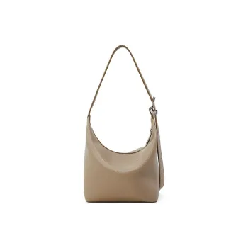 Teenmix Cow Leather Shoulder Bag Small Size Women's Black/Elephant Gray
