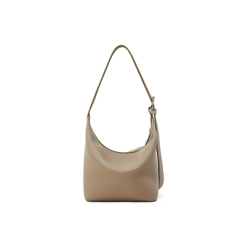 Teenmix Cow Leather Shoulder Bag Trumpets Women's Black/Elephant Gray-6