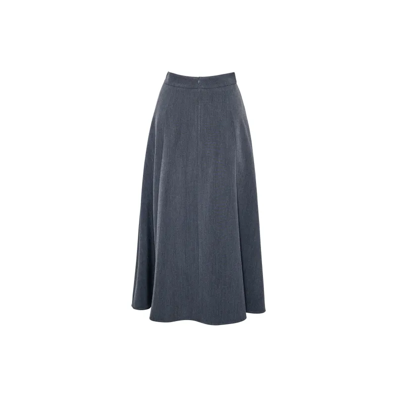 ROEYSHOUSE Casual Long Skirt Women's Gray-1
