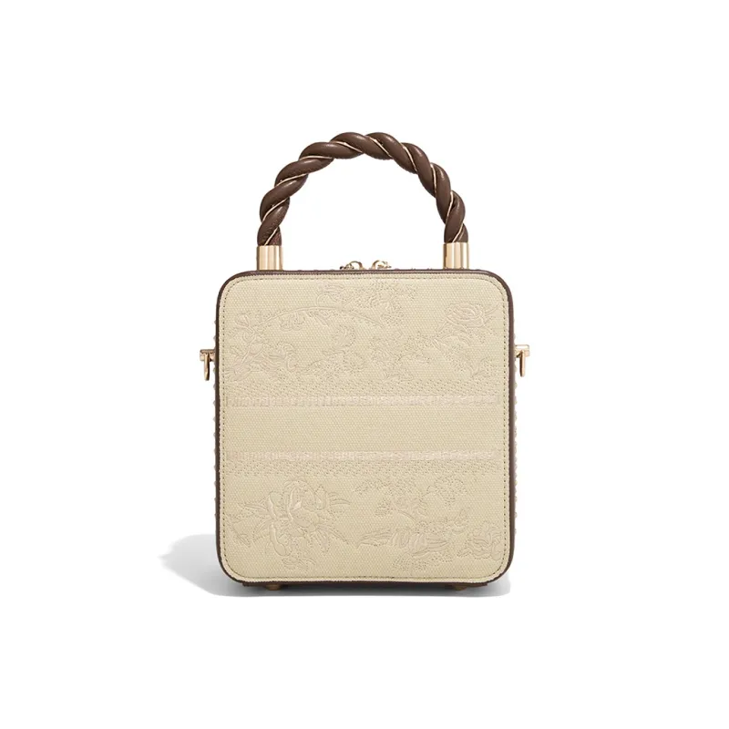 CLEVER& KETCH PU Handbag Women's Coffee/Ecru-3