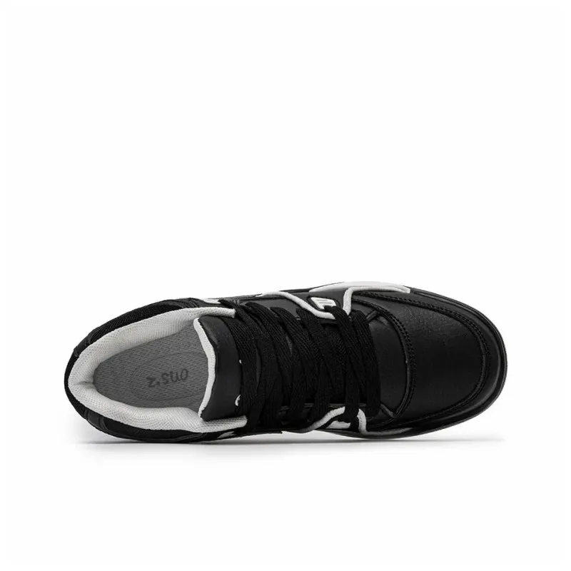 Z.SUO Slip-Resistant Lightweight Breathable Height Increasing Low-Top Skateboard Shoes Unisex-34