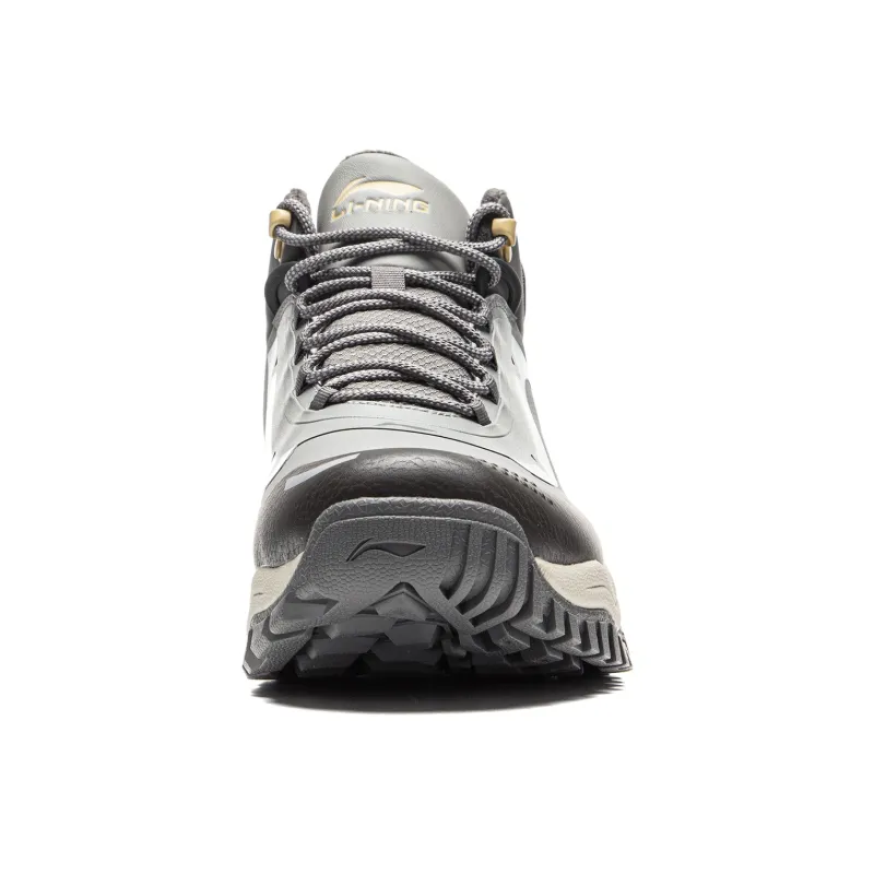 LiNing Dominant Tiger Slip Resistant Warm Rebound Height Increasing Mid Top Casual Shoes Men's Gray-4