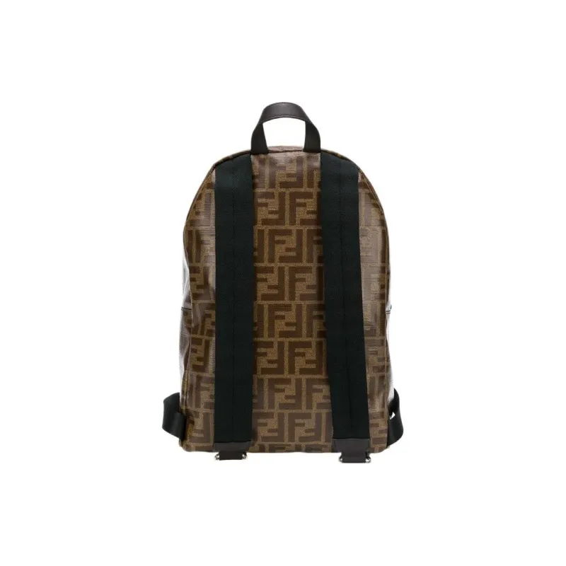 FENDI Genuine Leather Backpack Kids' Brown-1