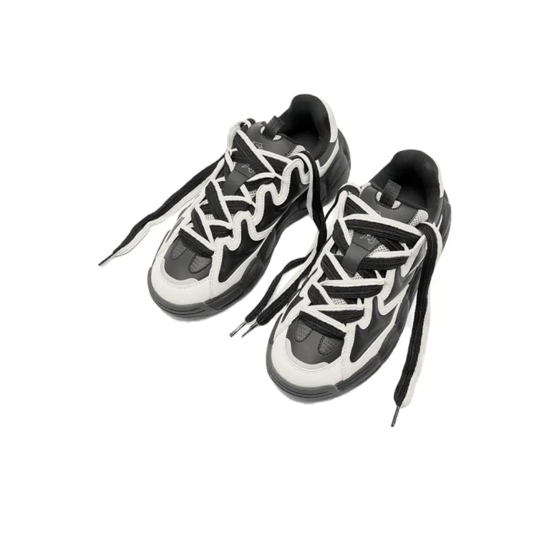 QIAODAN Get Rich Every Day Cushioning Lightweight Height Increasing Low Top Chunky Sneakers Women's Black White-2