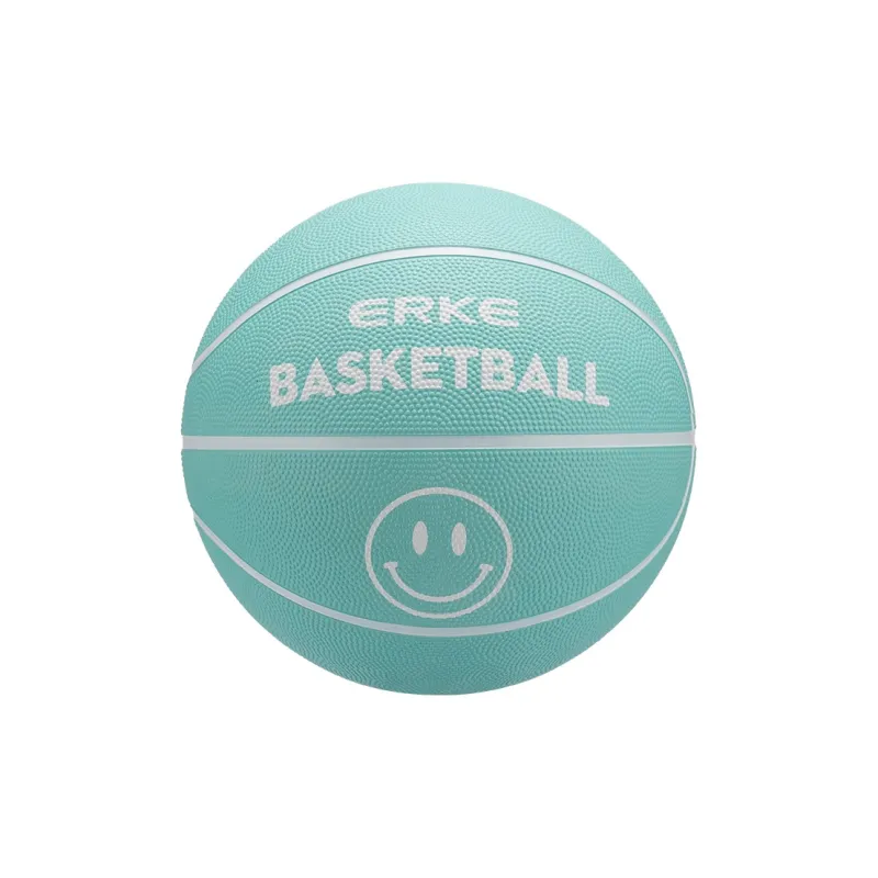 Erke Smiley Face Collection Rubber Basketball Brown Size 7.5 Training Competition Unisex-1
