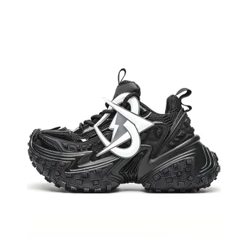 MVA Non slip Wear resistant Impact resistant Low Top Chunky Sneakers Unisex Black White