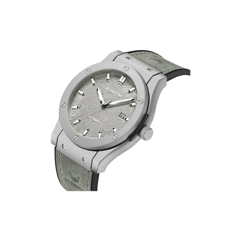 ROERDUM Adventurer Collection Desert Gray Mechanical Movement Genuine Leather Strap Watch Men's Watches Silver Dial-7