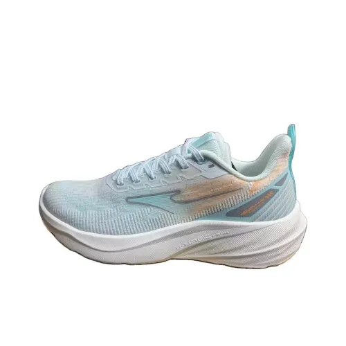 Erke Cushioning Wear Resistant Low Top Running Shoes Women's White Blue