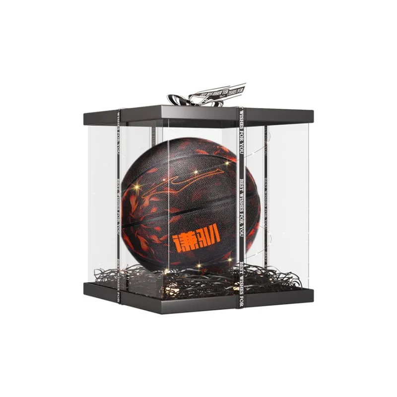 Erke Qian Xun Collection PU Basketball Black Orange Size 7 Ball Training Match Unisex-5