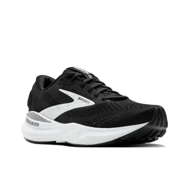 Brooks Adrenaline GTS Slip Resistant And Breathable Low Top Running Shoes Women's Black White-2