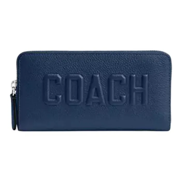 COACH Leather Wallet Unisex Dark Blue-0