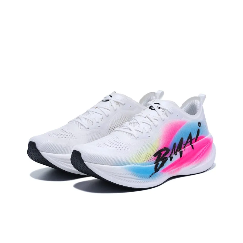BMAI Carbon FLY Mid Top Low Top Running Shoes Women's White Pink Blue-2