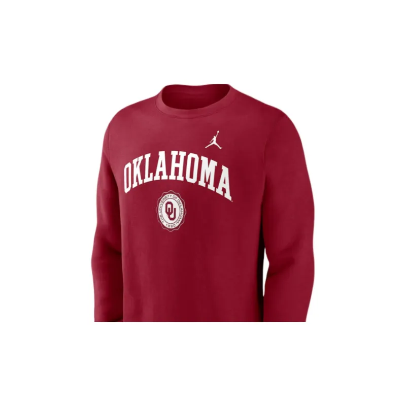 Jordan Oklahoma Sooners Arched Seal Men's Jordan College Pullover Crew-2