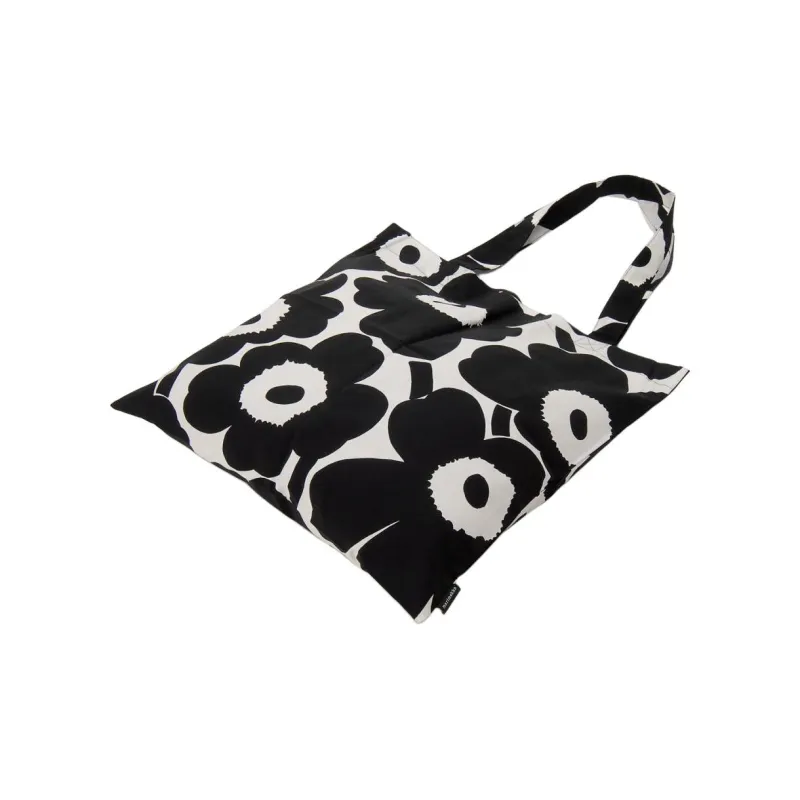 Marimekko Cotton Handbag, Shoulder Bag Women's Black & White-1