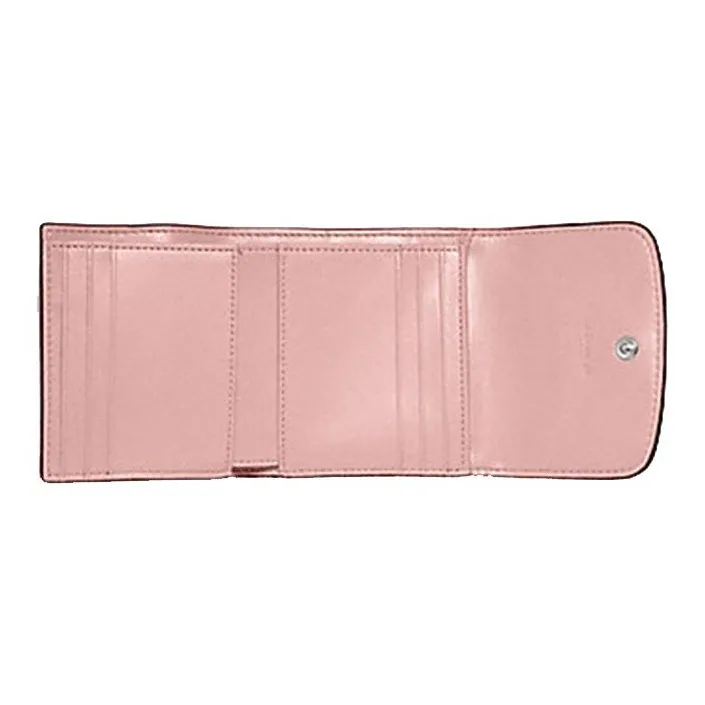 COACH PVC Polyvinyl Chloride Clutch Wallet Women's Light Pink & Light Brown Monogram-1