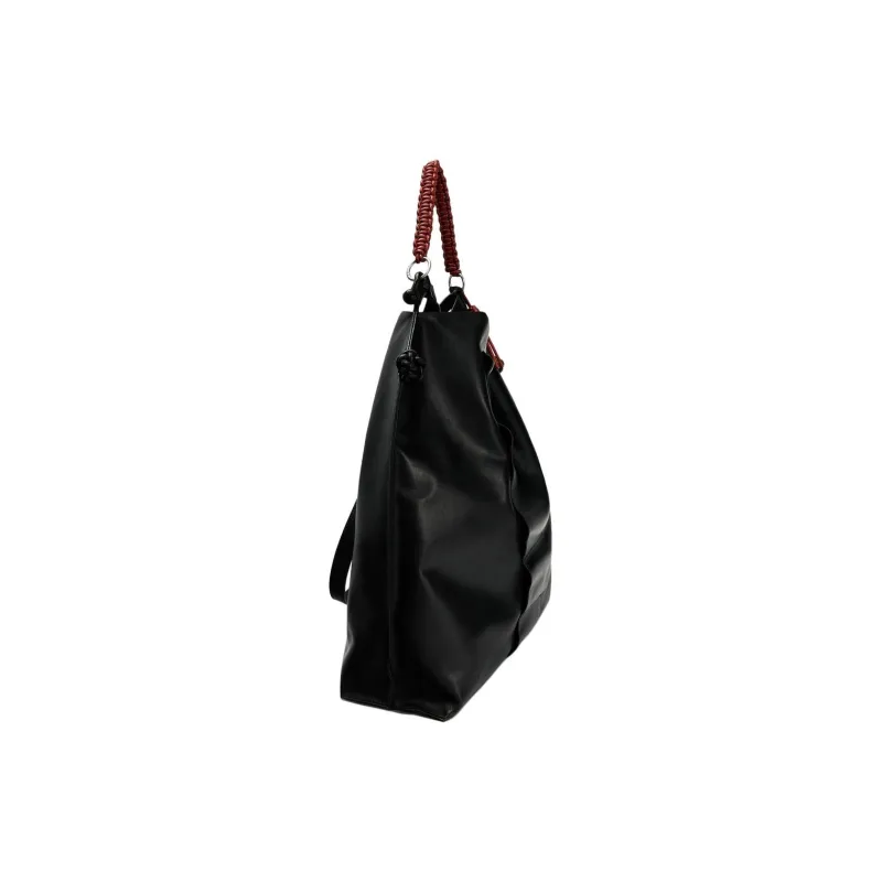 ZARA AO YES Collaboration Cow Leather One Shoulder Handbag Women's Black-2