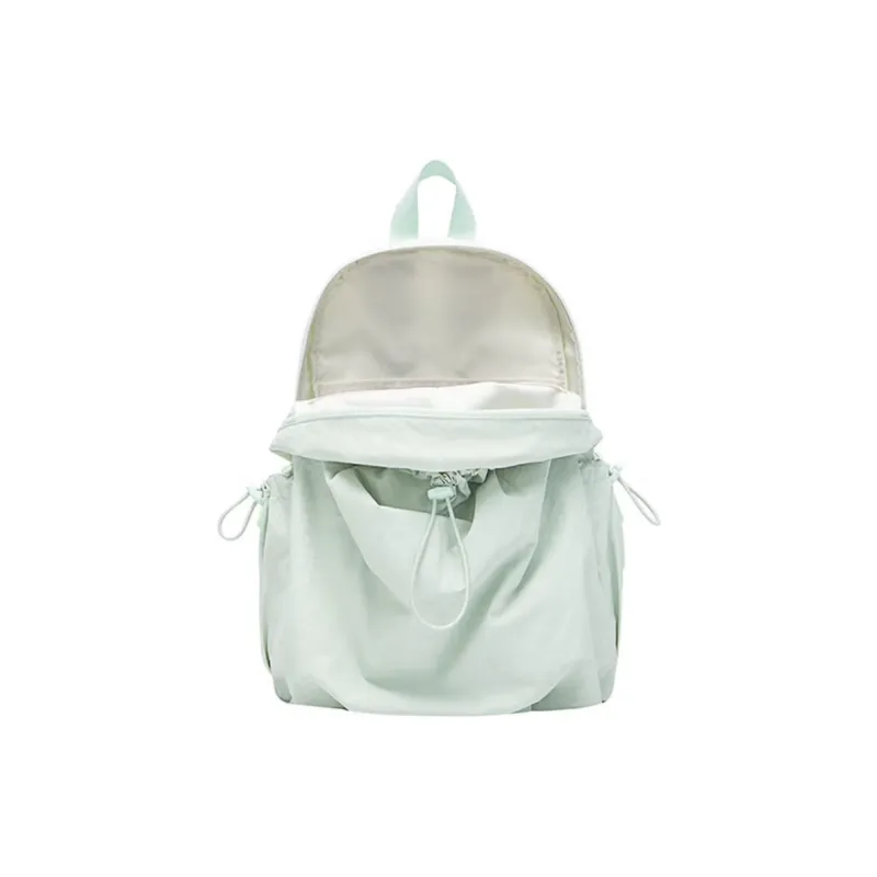 Anta Washable Fabric Patchwork With PU Backpack Medium Size Unisex Mint-3