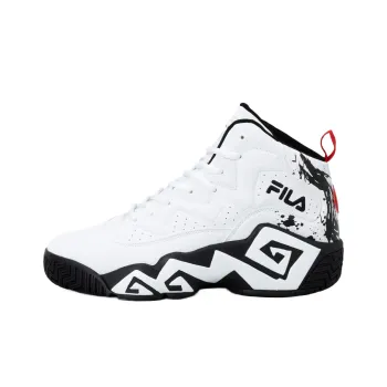 FILA MB Slip-Resistant High-Top Basketball Shoes Unisex White