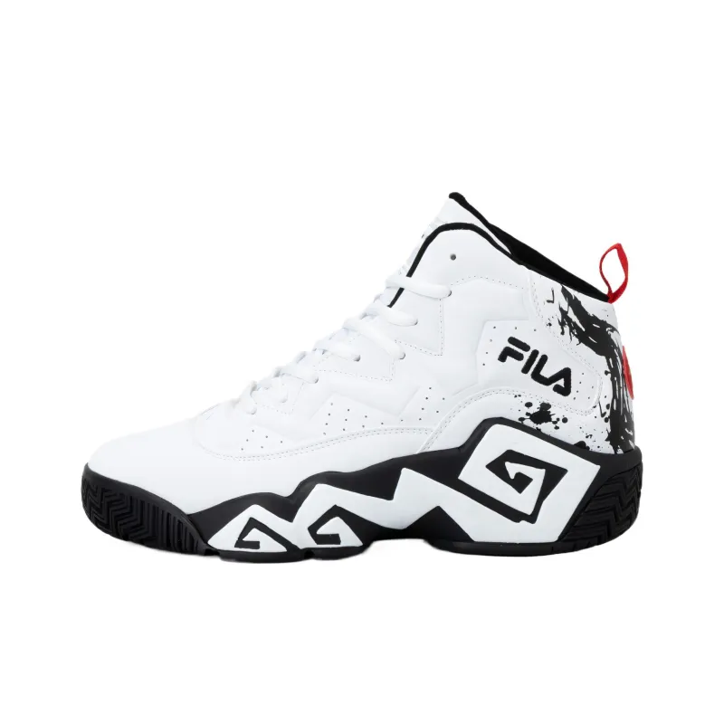FILA MB Slip-Resistant High-Top Basketball Shoes Unisex White-0
